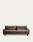 Divano Veliro 3 posti in velluto marrone cioccolato con gambe in acciaio nero 240 cm FSC Mix Credit