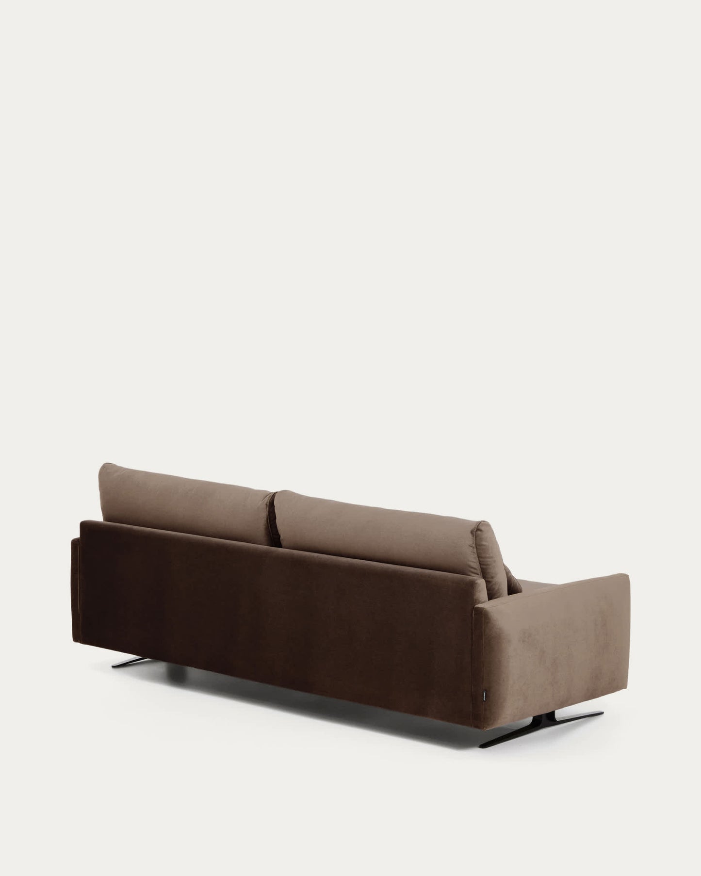 Divano Veliro 3 posti in velluto marrone cioccolato con gambe in acciaio nero 240 cm FSC Mix Credit