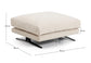 Poggiapiedi Veliro in ciniglia beige con gambe in acciaio finitura nera 85 x 90 cm FSC Mix Credit