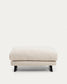 Poggiapiedi Veliro in ciniglia beige con gambe in acciaio finitura nera 85 x 90 cm FSC Mix Credit