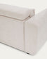 Divano Lares 6 posti con sedute scorrevoli motorizzate e poggiatesta reclinabile in ciniglia beige 410 cm
