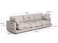 Divano Gala 4 posti in micro bouclé grigio 300 cm