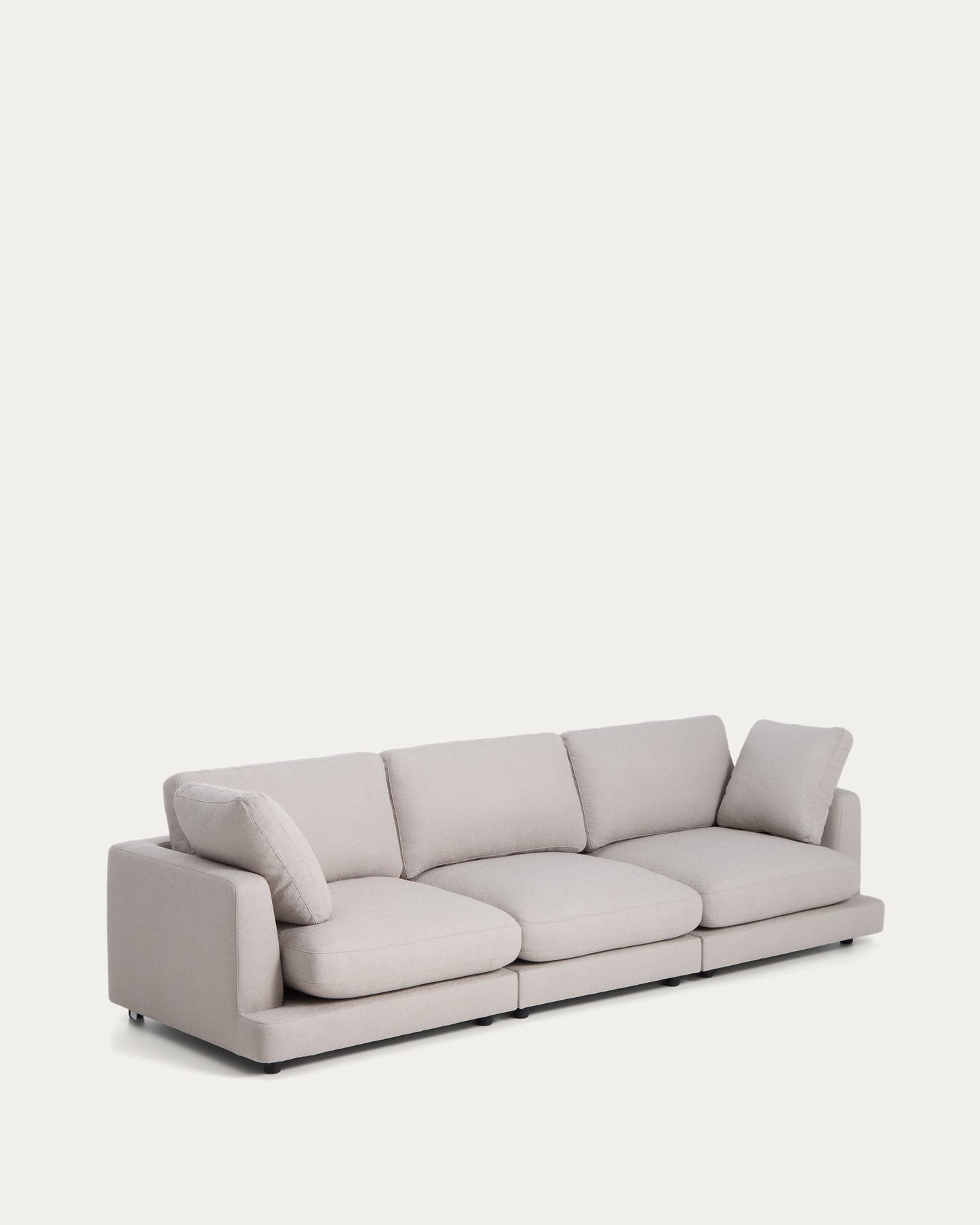 Divano Gala 4 posti in micro bouclé grigio 300 cm