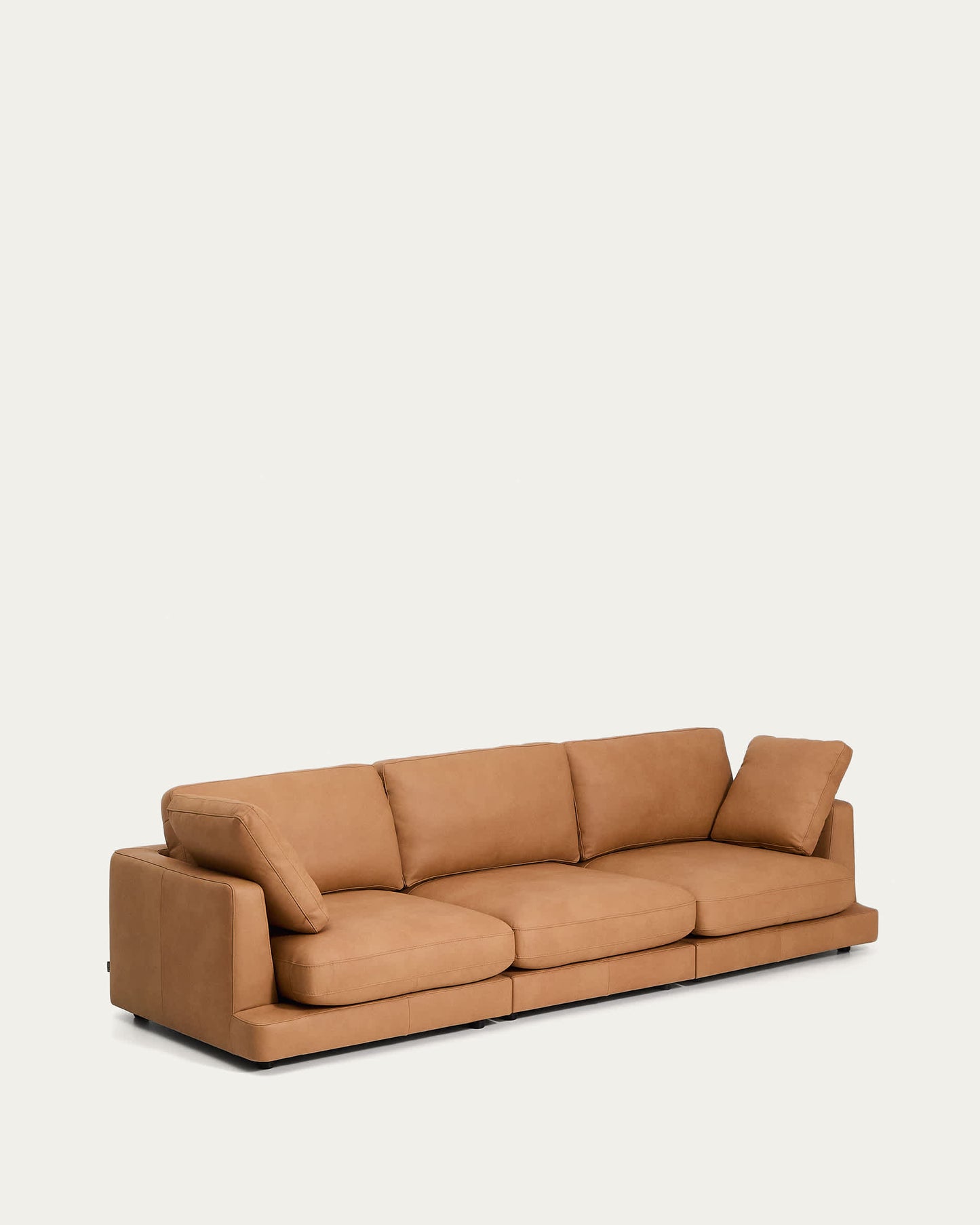 Divano Gala 4 posti in pelle marrone 300 cm