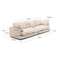 Divano Gala 4 posti in ciniglia beige 300 cm