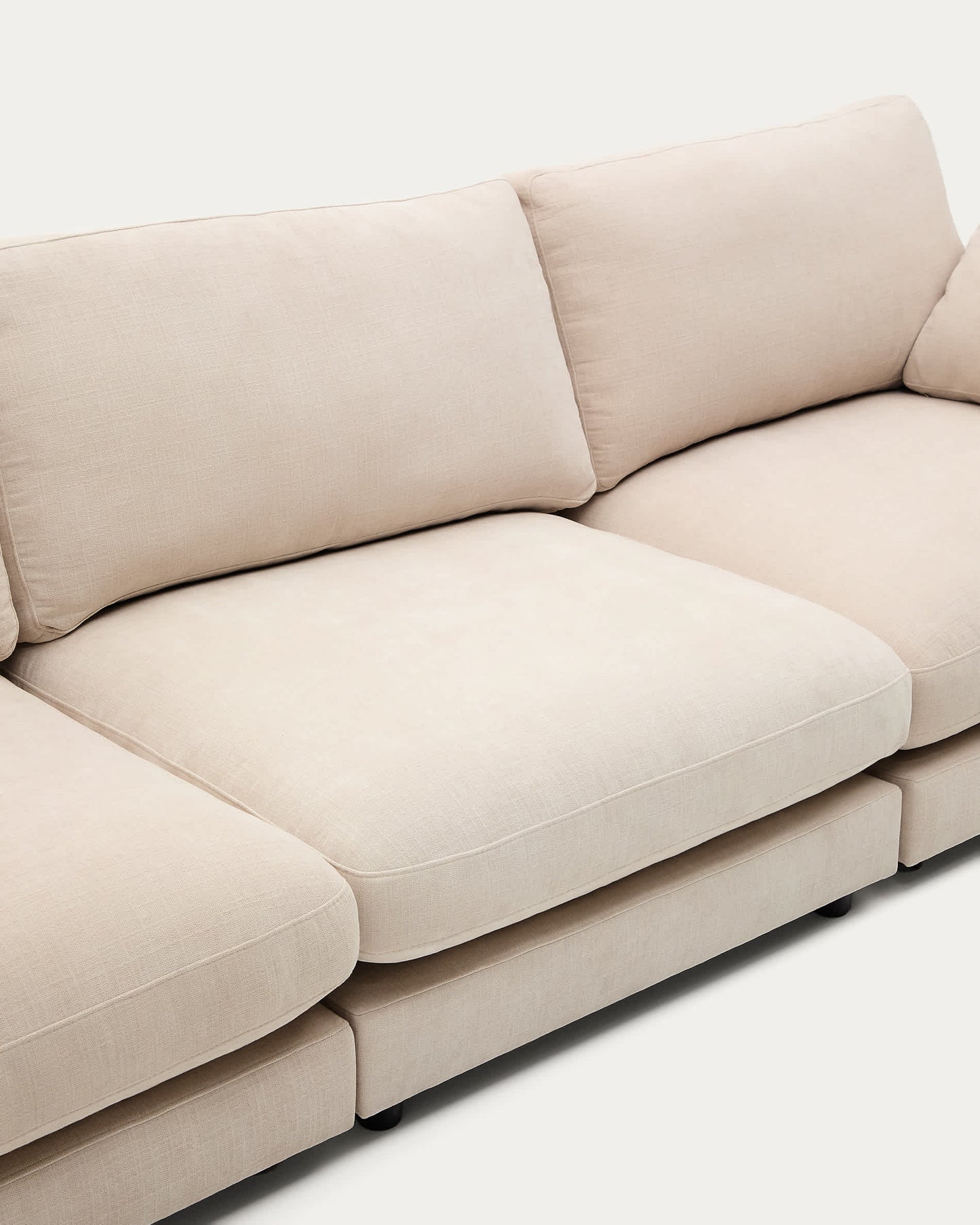 Divano Gala 4 posti in ciniglia beige 300 cm