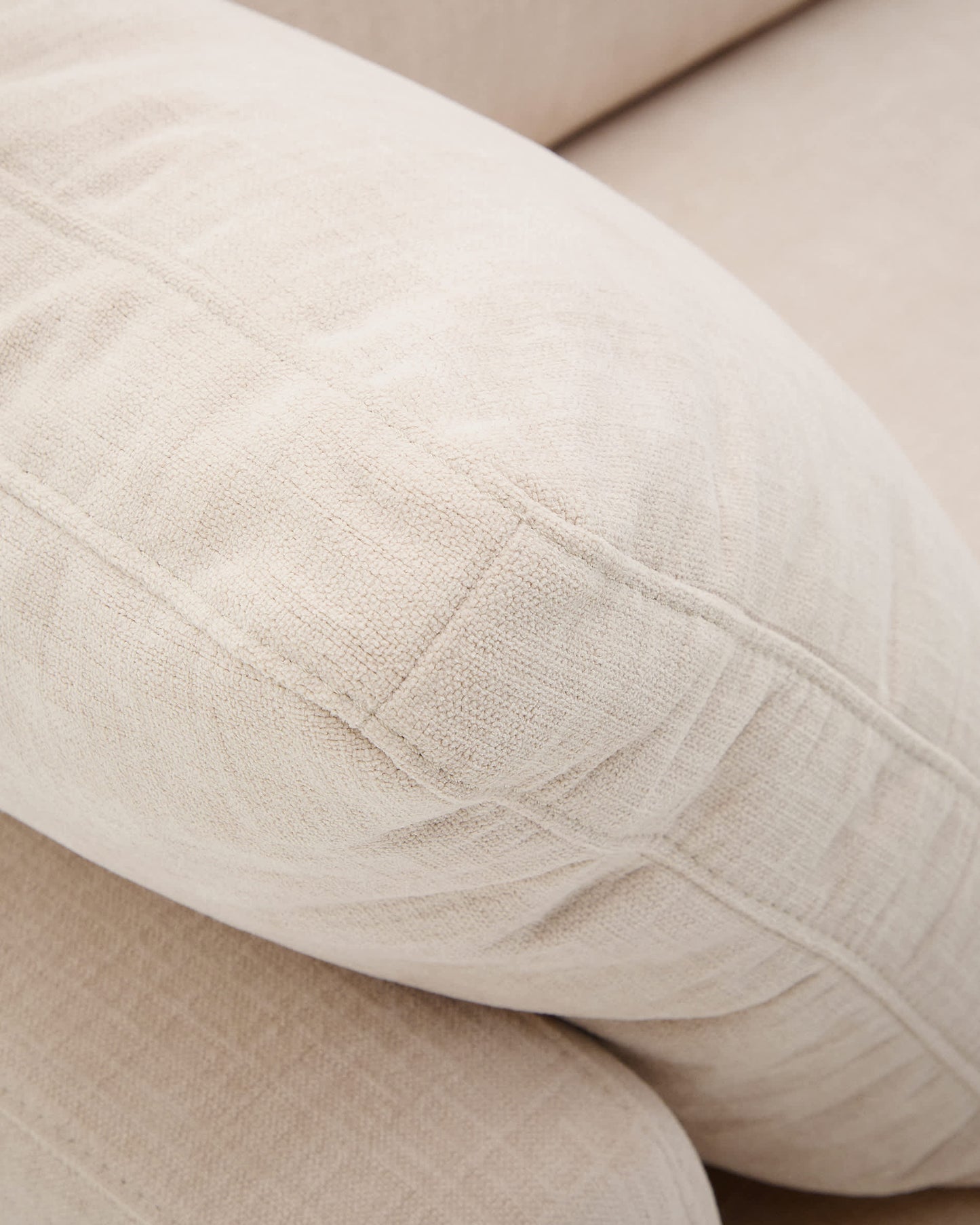 Divano Gala 4 posti in ciniglia beige 300 cm