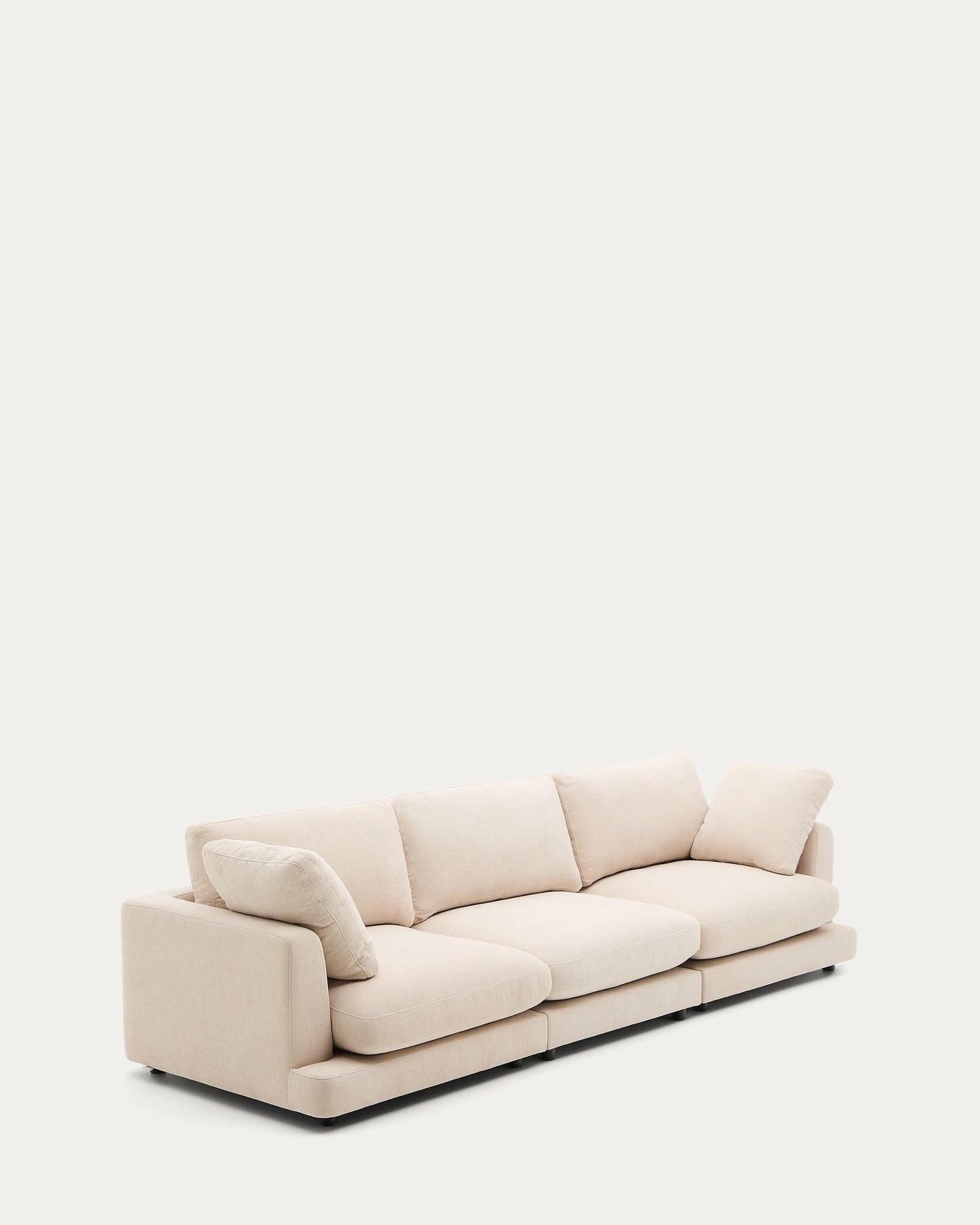 Divano Gala 4 posti in ciniglia beige 300 cm