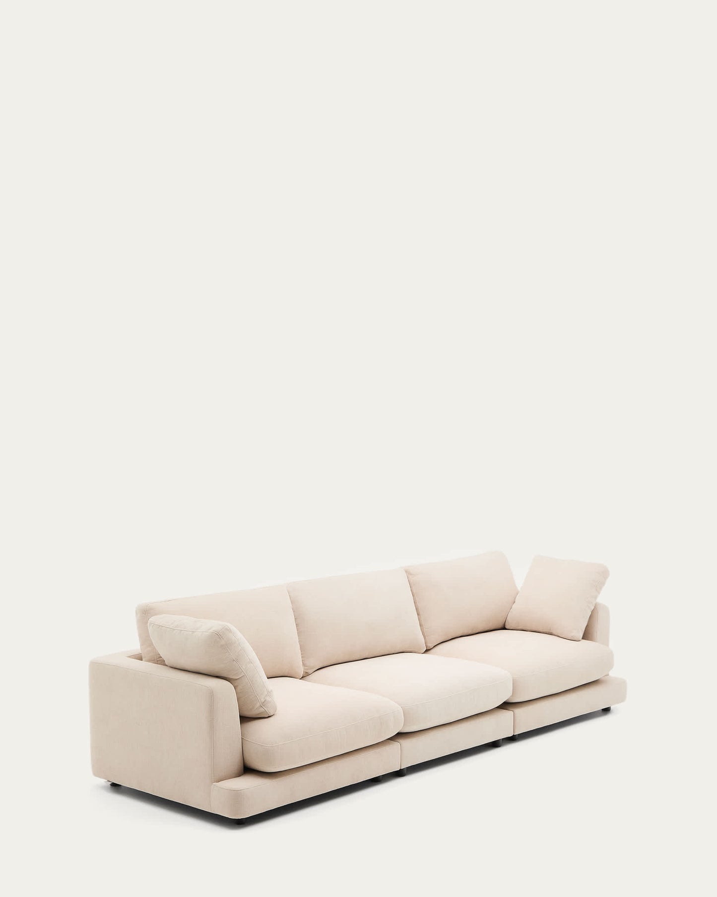 Divano Gala 4 posti in ciniglia beige 300 cm