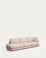 Divano modulare Gala 4 posti con estremità sinistra, in micro bouclé beige FSC Mix Credit 315 cm