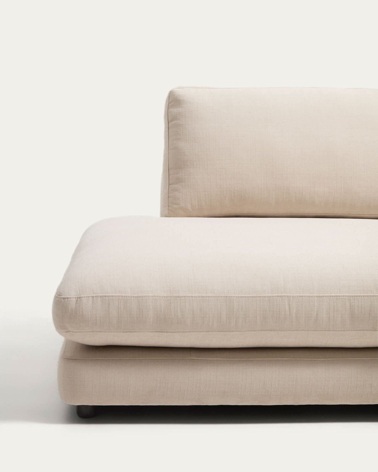 Divano modulare Gala 4 posti con estremità sinistra, in ciniglia beige FSC Mix Credit 315 cm