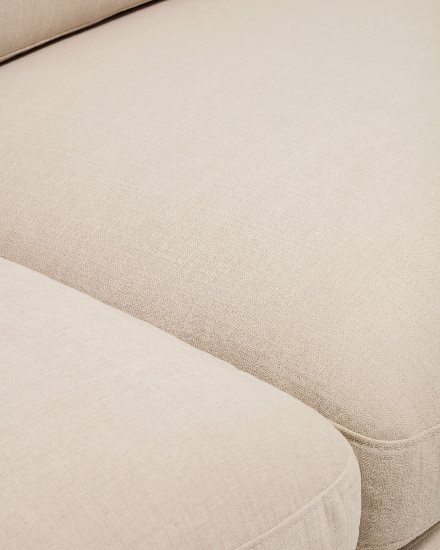 Divano modulare Gala 4 posti con estremità sinistra, in ciniglia beige FSC Mix Credit 315 cm