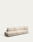 Divano modulare Gala 4 posti con estremità sinistra, in ciniglia beige FSC Mix Credit 315 cm