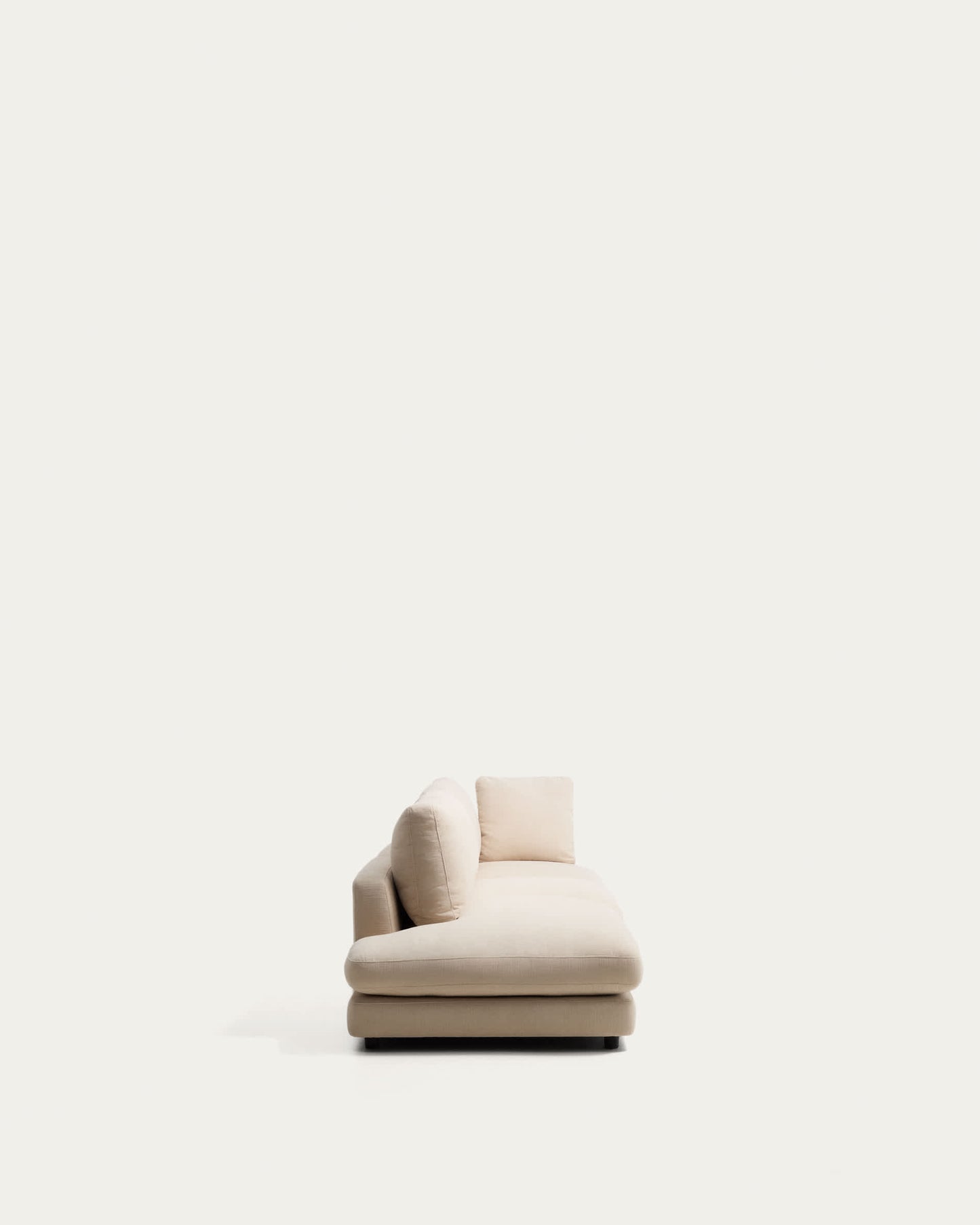 Divano modulare Gala 4 posti con estremità sinistra, in ciniglia beige FSC Mix Credit 315 cm