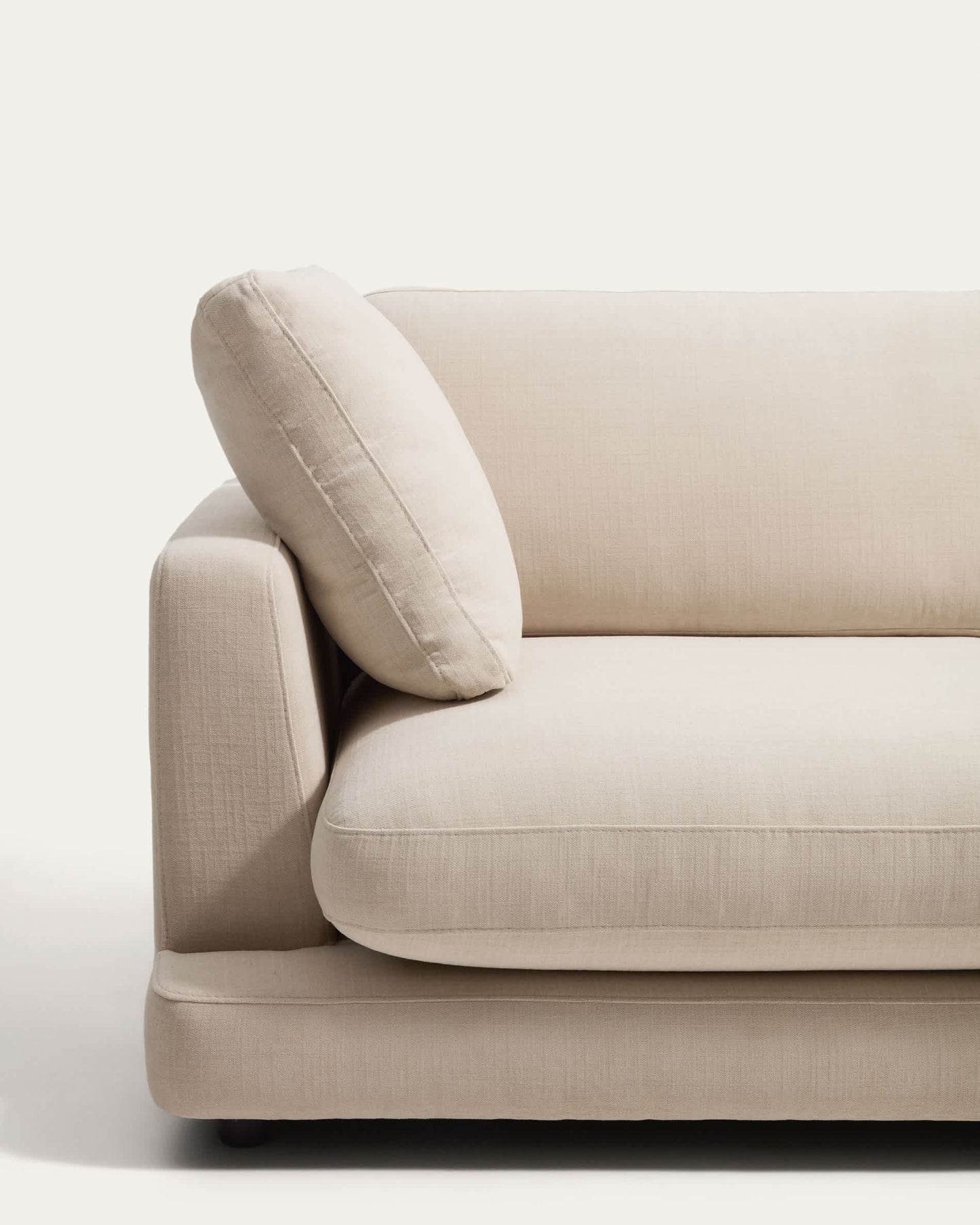 Divano modulare Gala 4 posti con modulo terminale destro in ciniglia beige FSC Mix Credit 315 cm