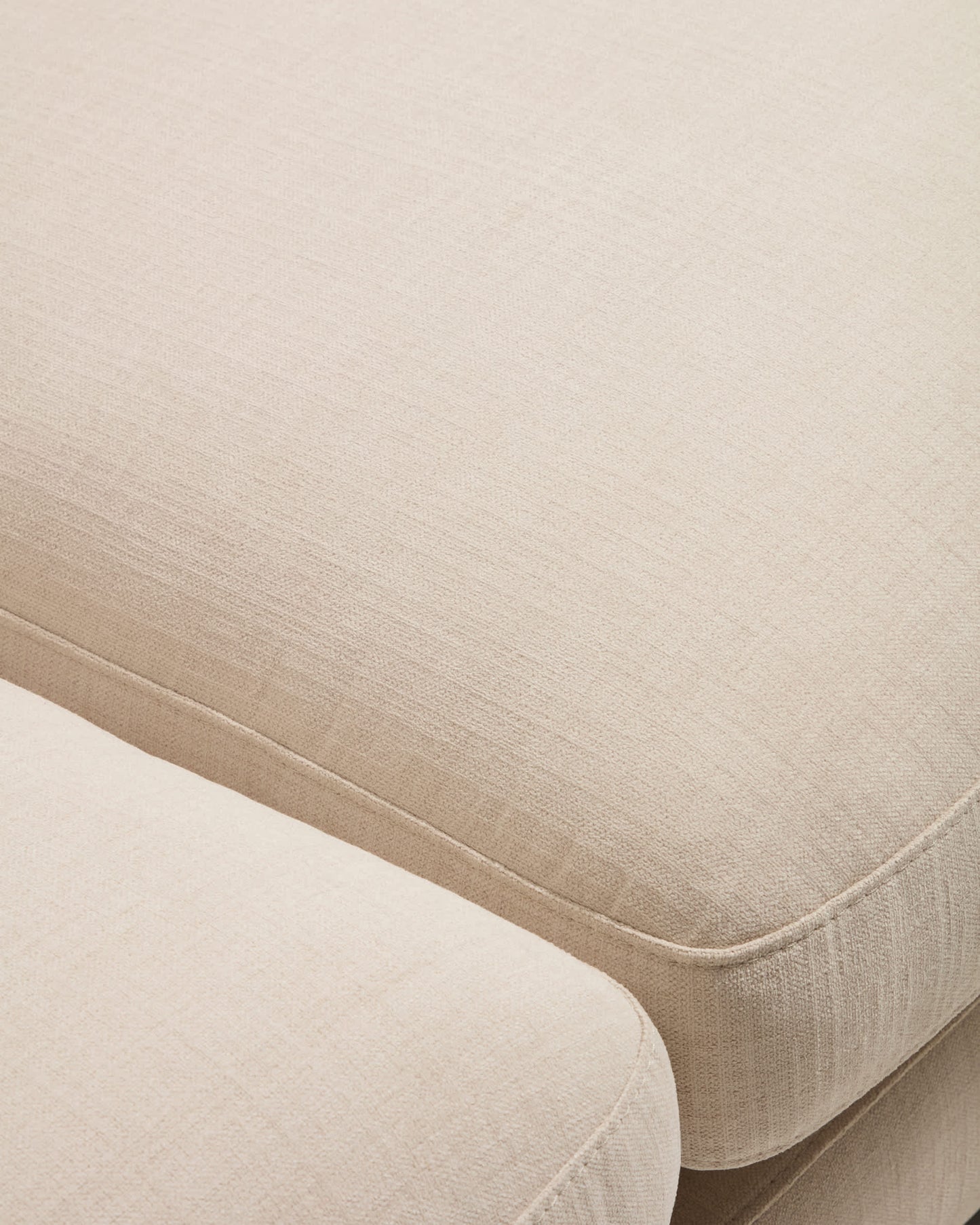 Divano modulare Gala 4 posti con modulo terminale destro in ciniglia beige FSC Mix Credit 315 cm
