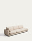 Divano modulare Gala 4 posti con modulo terminale destro in ciniglia beige FSC Mix Credit 315 cm