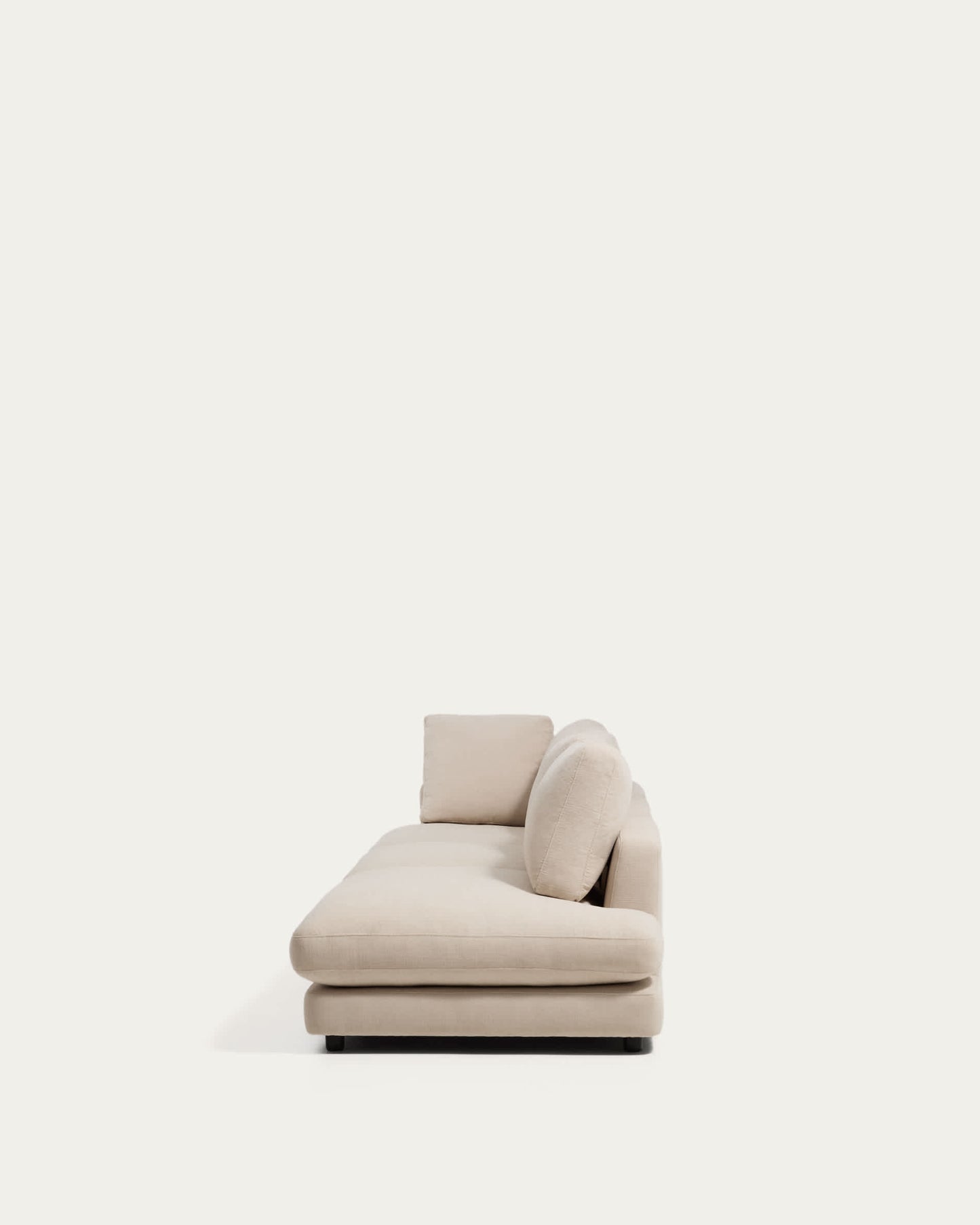 Divano modulare Gala 4 posti con modulo terminale destro in ciniglia beige FSC Mix Credit 315 cm