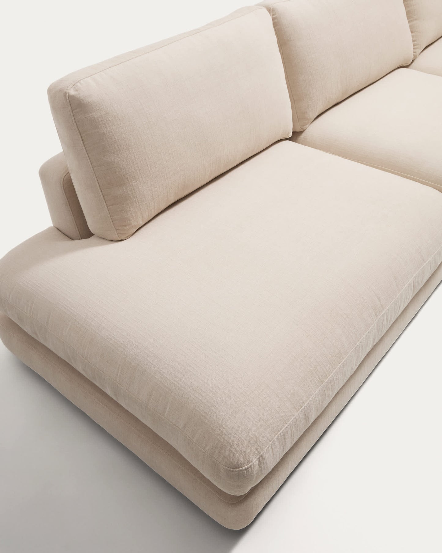 Divano modulare Gala 4 posti in ciniglia beige FSC Mix Credit 330 cm