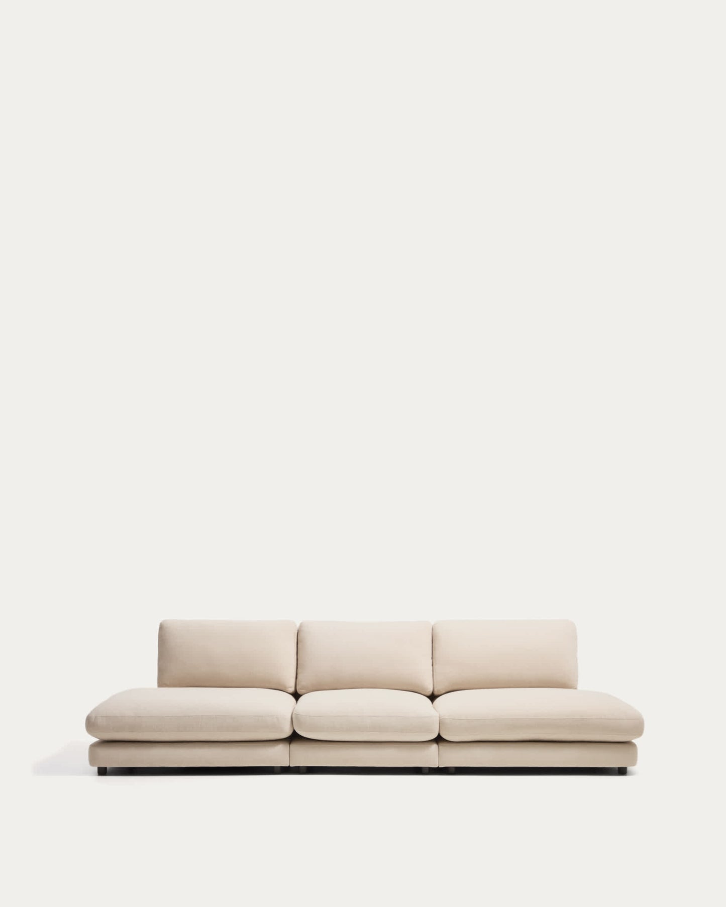 Divano modulare Gala 4 posti in ciniglia beige FSC Mix Credit 330 cm