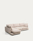 Divano Gala 4 posti in micro bouclé con chaise longue sinistra beige FSC Mix Credit 300 cm
