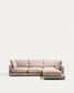 Divano Gala 4 posti in micro bouclé con chaise longue destra, beige FSC Mix Credit, 300 cm