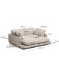Divano Gala 3 posti in micro bouclé con chaise longue doppia beige FSC Mix Credit, 210 cm