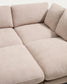 Divano Gala 3 posti in micro bouclé con chaise longue doppia beige FSC Mix Credit, 210 cm