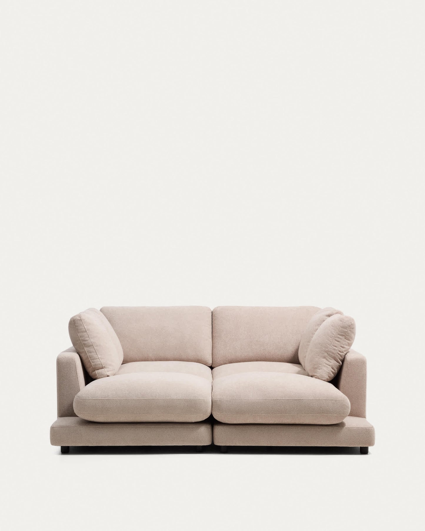 Divano Gala 3 posti in micro bouclé con chaise longue doppia beige FSC Mix Credit, 210 cm