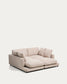 Divano Gala 3 posti in micro bouclé con chaise longue doppia beige FSC Mix Credit, 210 cm