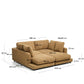 Divano Gala 3 posti in micro bouclé con chaise longue doppia color senape FSC Mix Credit, 210 cm