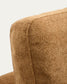 Divano Gala 3 posti in micro bouclé con chaise longue doppia color senape FSC Mix Credit, 210 cm