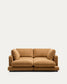 Divano Gala 3 posti in micro bouclé con chaise longue doppia color senape FSC Mix Credit, 210 cm