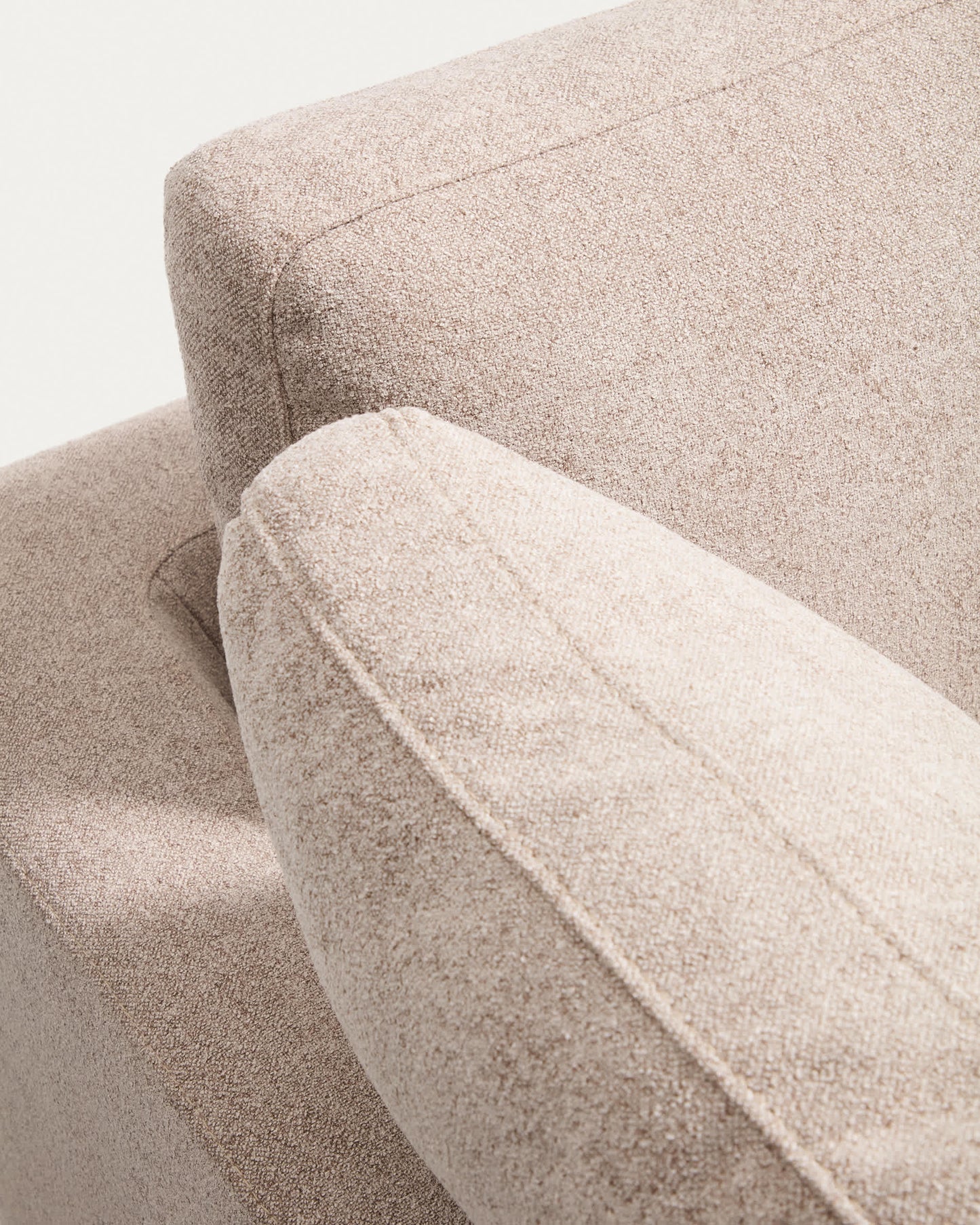 Divano ad angolo Gala 6 posti in micro bouclé beige FSC Mix Credit, 300 x 300 cm
