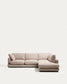 Divano ad angolo Gala 5 posti con estremità destra, in micro bouclé beige FSC Mix Credit, 300 x 225 cm