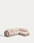 Divano ad angolo Gala 5 posti con estremità destra, in micro bouclé beige FSC Mix Credit, 300 x 225 cm