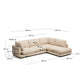 Divano ad angolo Gala 5 posti con estremità destra, in ciniglia beige FSC Mix Credit, 300 x 225 cm