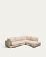 Divano ad angolo Gala 5 posti con estremità destra, in ciniglia beige FSC Mix Credit, 300 x 225 cm