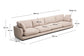 Divano Gala 6 posti micro bouclé beige FSC Mix Credit 390 cm