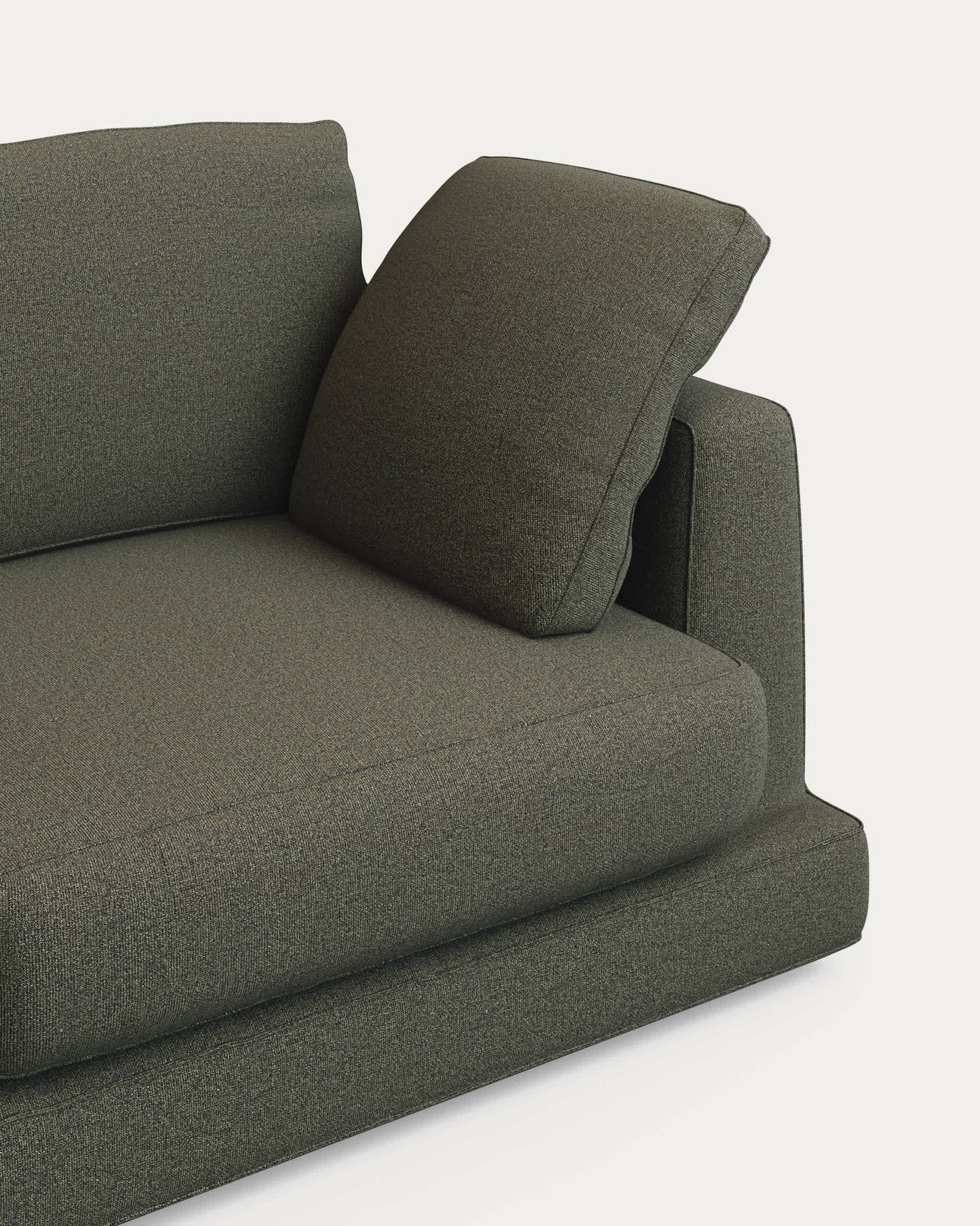 Divano Gala 3 posti in ciniglia verde scuro FSC Mix Credit 210 cm