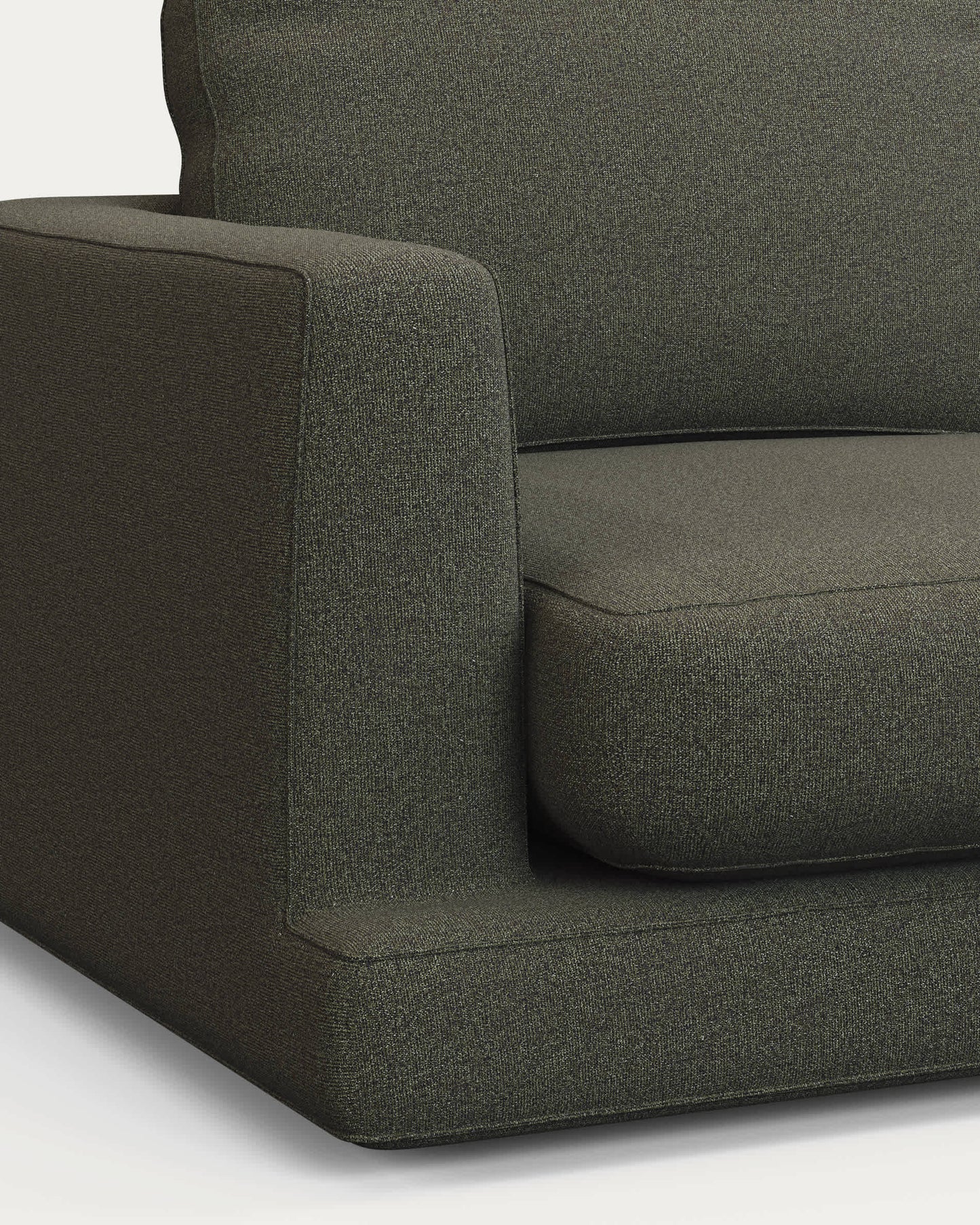Divano Gala 3 posti in ciniglia verde scuro FSC Mix Credit 210 cm