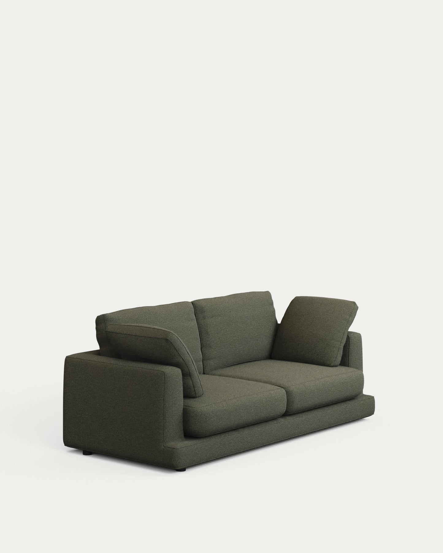 Divano Gala 3 posti in ciniglia verde scuro FSC Mix Credit 210 cm