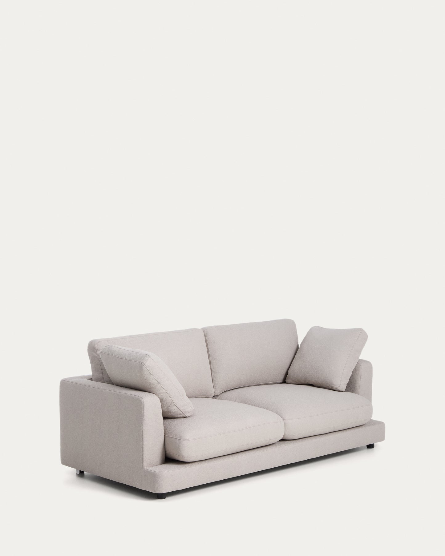 Divano Gala 3 posti in micro bouclé grigio 210 cm