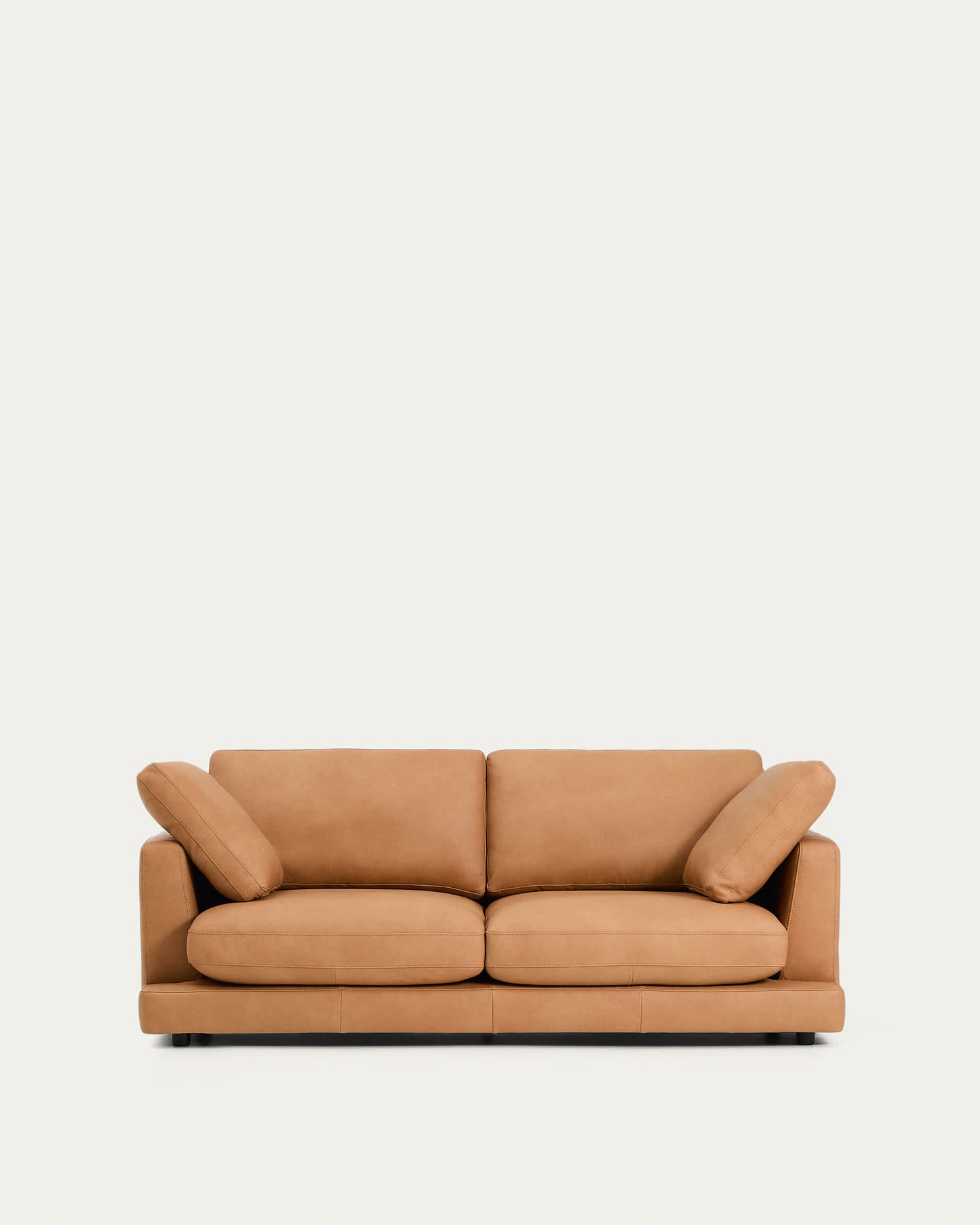 Divano Gala 3 posti in pelle marrone 210 cm