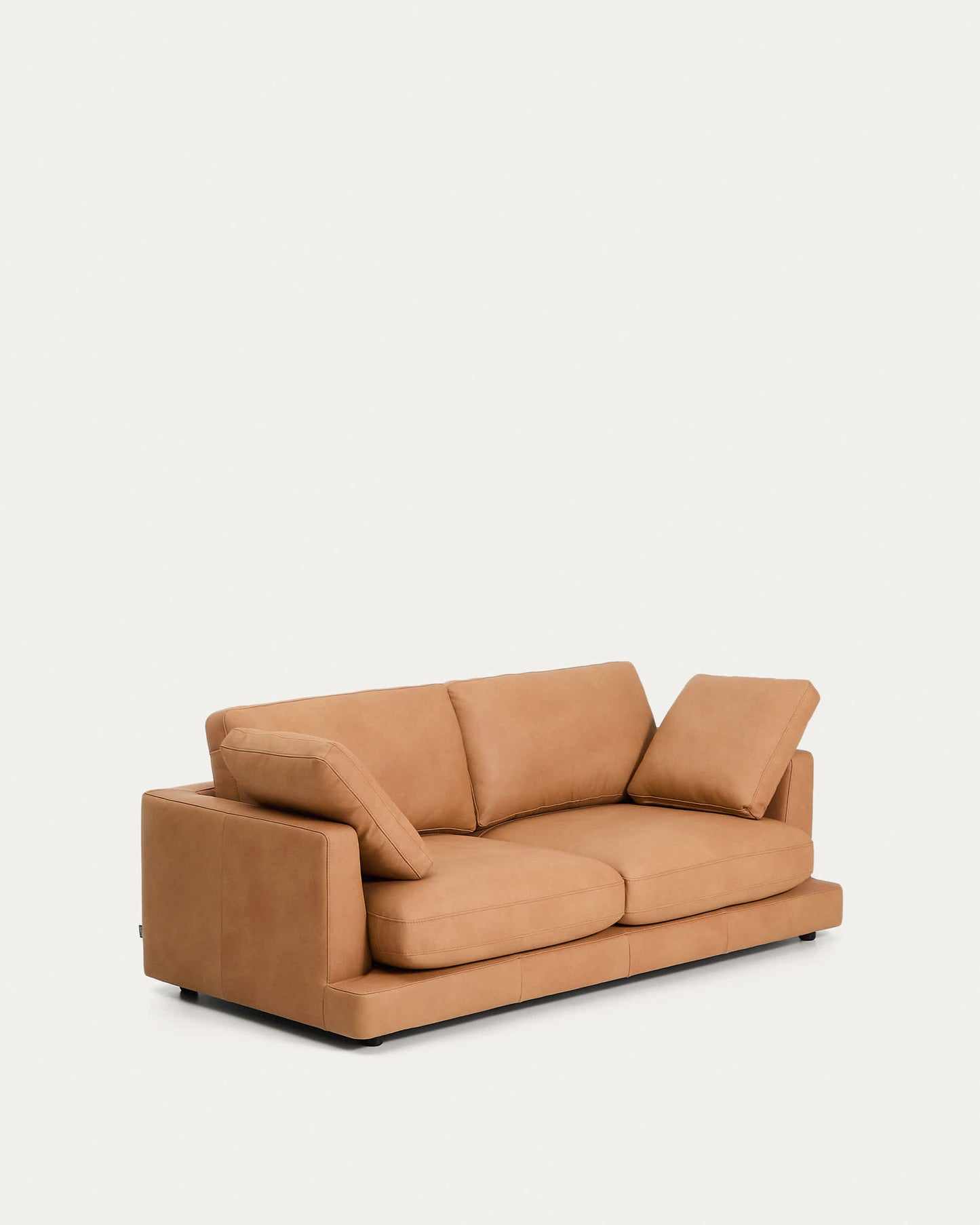 Divano Gala 3 posti in pelle marrone 210 cm