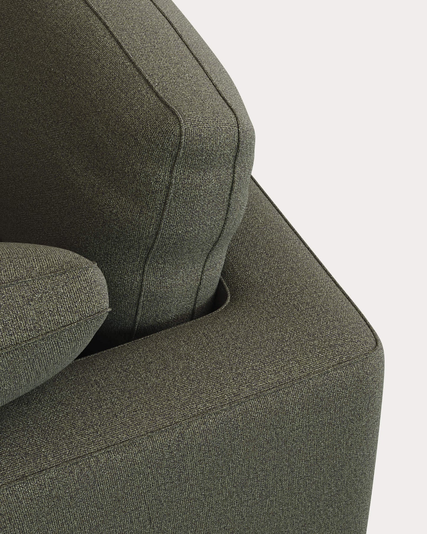 Divano Gala 4 posti con chaise longue sinistra in ciniglia verde scuro FSC Mix Credit 300 cm