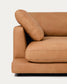 Divano Gala 4 posti in pelle con chaise longue sinistra marrone 300 cm