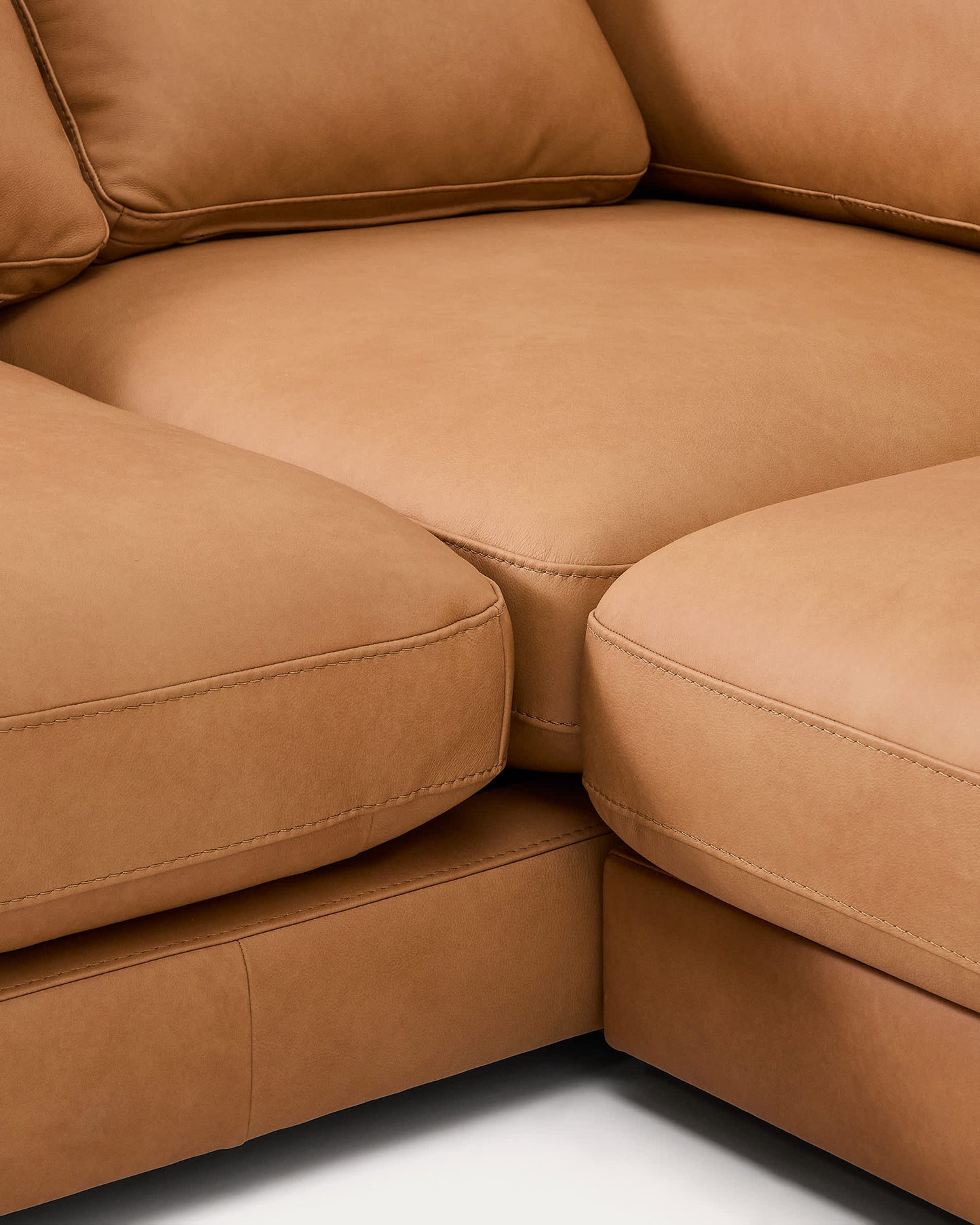 Divano Gala 4 posti in pelle con chaise longue sinistra marrone 300 cm