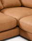 Divano Gala 4 posti in pelle con chaise longue sinistra marrone 300 cm