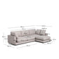 Divano Gala 4 posti in micro bouclé grigio con chaise longue destra 300 cm